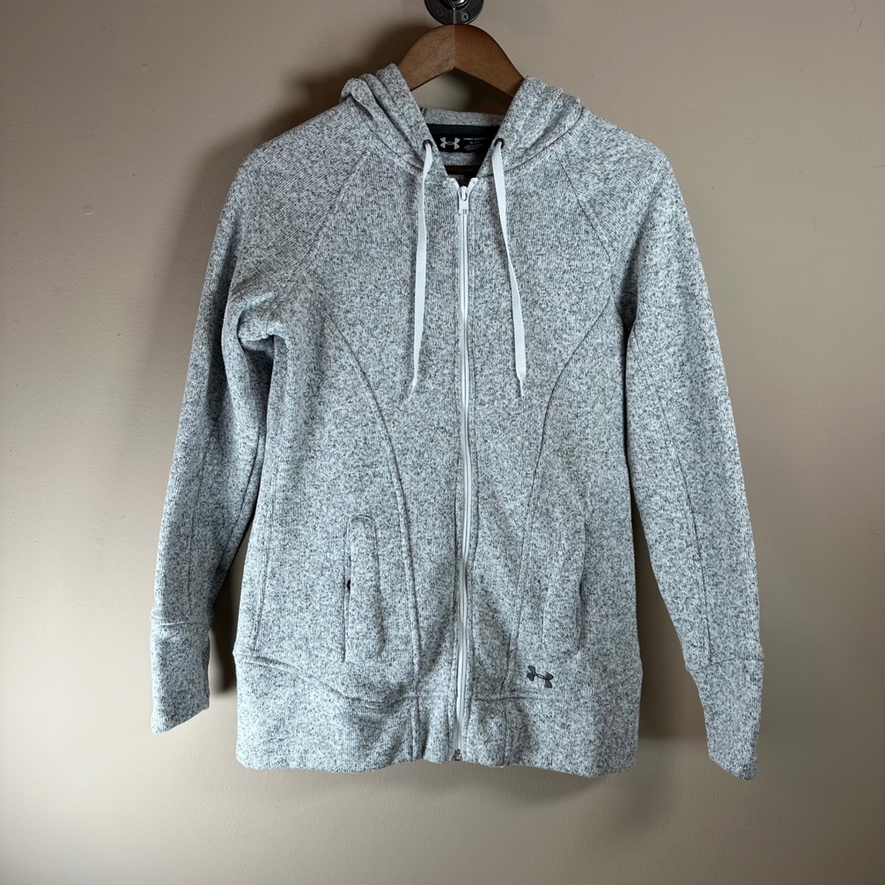 Under Armour Womens Gray Full‎ Zip Hoodie Activewear Jacket Small